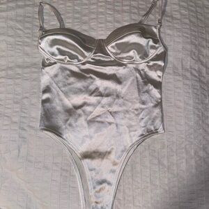 Adika Shiny White Bodysuit